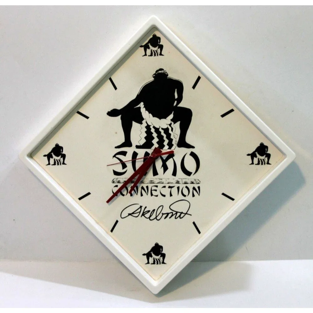 Vintage Sumo Wall Clock Signed Akebono Sumo Connection Japan Rare Not Working